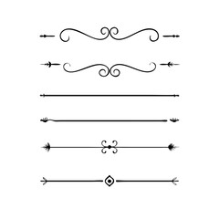 Set of Vintage decorative lines. text dividers. Line border. Lines separators, Borders, Vintage dividers, Underline elements. Vector illustration
