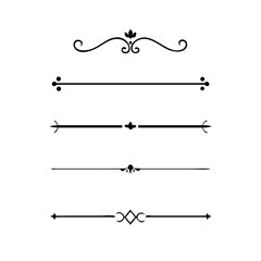 Set of Vintage decorative lines. text dividers. Line border. Lines separators, Borders, Vintage dividers, Underline elements. Vector illustration
