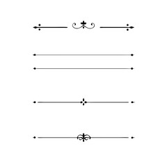 Set of Vintage decorative lines. text dividers. Line border. Lines separators, Borders, Vintage dividers, Underline elements. Vector illustration
