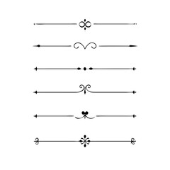 Set of Vintage decorative lines. text dividers. Line border. Lines separators, Borders, Vintage dividers, Underline elements. Vector illustration
