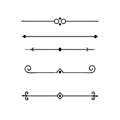 Set of Vintage decorative lines. text dividers. Line border. Lines separators, Borders, Vintage dividers, Underline elements. Vector illustration
