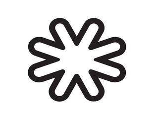 Asterisk vector icon in elegant line design