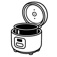 Rice Cooker Kitchen Appliance Icon Vector - Classic Symbol for Cooking and Meal Prep