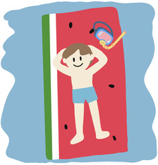 여름 튜브 바다