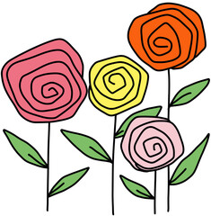 꽃 나선형꽃 붉은꽃