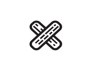 Simple clean bandage patch icon flat design