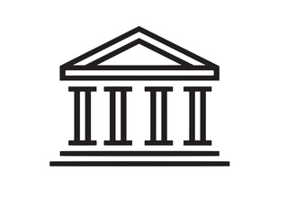 Fototapeta premium Elegant vector icon of modern bank building