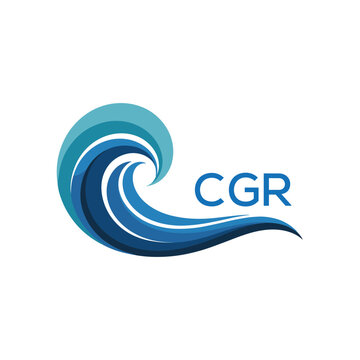 CGR Abstract Wave Logo with Blue Gradient and Modern Typography, CGR Later Logo, Creative Ocean Wave Logo Design with CGR Text. 
