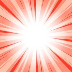 Prismatic Reflection’s Shade Red Abstract Glowing Sunburst Background. Red Glow Effect Sunburst Background for Presentation, Banner, Poster, Flyer, Sales. Pop Art Poster for Summer and Spring Theme.	