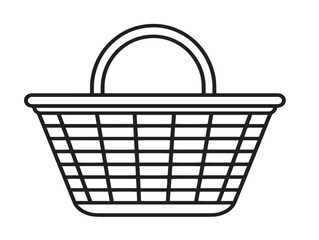 Elegant vector line icon of fruit basket