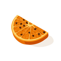 An illustration flat 2D icon dried orange slice and cloves_ illustration, vector clipart isolated on a transparent background ,, created by me, EPS format, simple icon