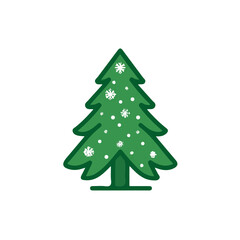 Mine Flat 2D isometric illustration of a decorated Christmas tree and colorful ornaments, isolated on a transparent background — modern, clean design, vector artwork created by me. EPS