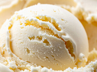 Close-up of the ice cream, highlighting its velvety texture and flawless appearance. The perfect dessert for summer days.