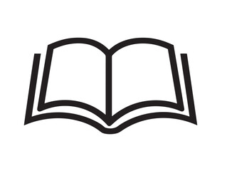 Clean book icon in 2D vector line art