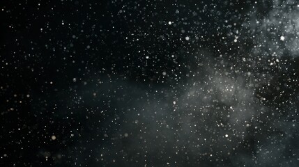 Abstract dark background with floating particles dust glitter bokeh or snow effect overlay