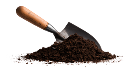 Garden Trowel and Dark Soil Gardening Tools Agriculture