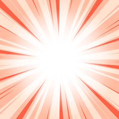 Tomato Red Abstract Glowing Sunburst Background. Red Glow Effect Sunburst Background for Presentation, Banner, Poster, Flyer, Sales. Pop Art Poster for Summer and Spring Theme.