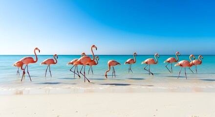 flamingos in the water