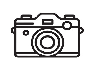 Modern camera icon with minimal vector lines