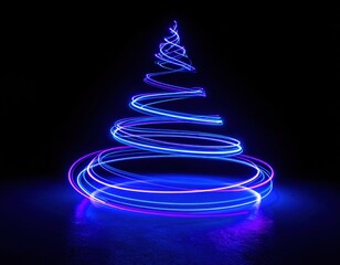 abstract christmas tree on black background