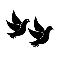 Black pigeons silhouette stock illustration
