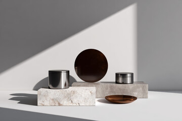 Make-up Tabletop Mockup Scene, Editorial Style  &ndash; Clean Product Showpiece