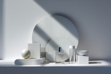 Make-up Tabletop Mockup Scene, Editorial Style  &ndash; Clean Product Showpiece