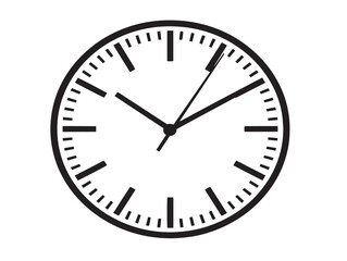 Contemporary Clock Icon with Clean Minimalist Line Art Design