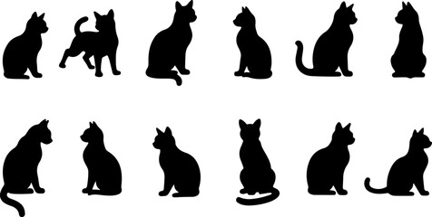 Whimsical Black Cat Silhouette Collection &ndash; 24 Unique Feline Poses
