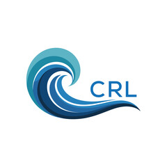 CRL Abstract Wave Logo with Blue Gradient and Modern Typography, CRL Later Logo, Creative Ocean Wave Logo Design with CRL Text. 
