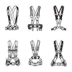 simple safety harness icon graphic for workplace safety.eps