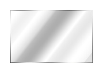 Crystal clear glass pane. See-through plastic or acrylic sheet. Isolated glossy surface with realistic light reflection, suitable for window, screen, or display mockups. PNG