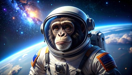 Cosmic Chimpanzee Astronaut