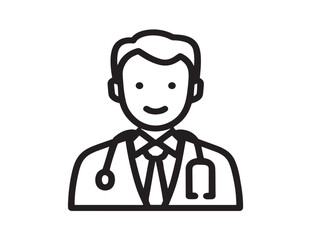 Professional Clean Doctor Icon With Modern Minimal Style