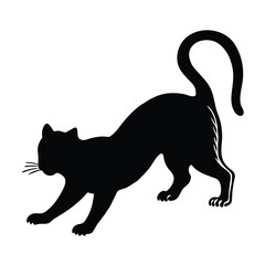 Obraz premium Cat silhouette vector illustration. black cat, vector icon, logo silhouette 