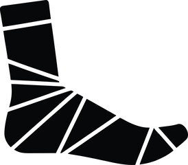 broken leg vector icon.