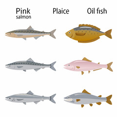 Fototapeta premium set of fish icons
