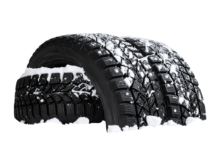  Tire Tracks in Snow from Off-Road Vehicle, Angled Side Perspective, Transparent Background (2)
