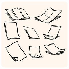 Collection of Hand-Drawn Blank Paper Sheets