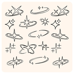 Twinkling Magic Hand-Drawn Sparkle and Star Trails © Pukskup