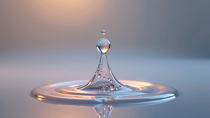 Crystalized flow, diluted cone, draped liquid, viscous droplet, delicate art, ethereal composition, soft focus