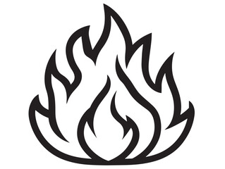 Modern Fire Icon Design Featuring Clean Simple Minimalist Lines