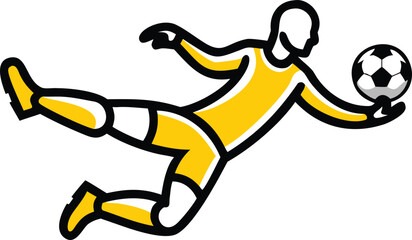 Dynamic Soccer Goalkeeper Catching a Ball