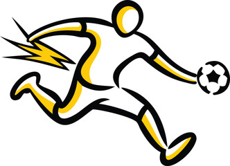 Dynamic Soccer Player in Action with Ball
