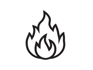 Sleek Minimalist Fire Icon Featuring Modern Elegant Line Art