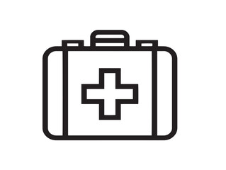 Modern First Aid Kit Icon in Stylish Minimalist 2D Line Art