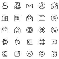 Modern Flat Icons for Business Cards – Email, Phone, Address, Location