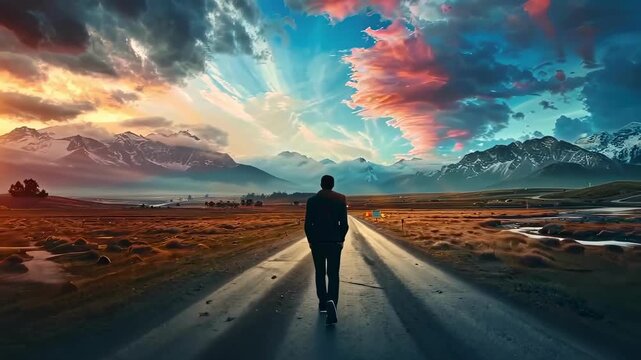 A person on two roads chooses the best chances for environmental protection