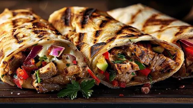 shawarma close-up. selective focus
