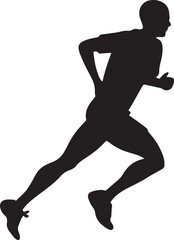Runner Silhouette Vector | Jogging Running Man Woman Athlete Silhouette | Sports Fitness Clipart